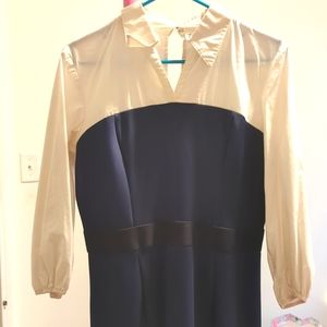 White and navy dress